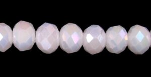 milky white ab rondelle crystal beads
