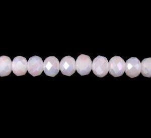 milky white ab rondelle crystal beads