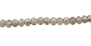 smoky grey crystal rondelle beads