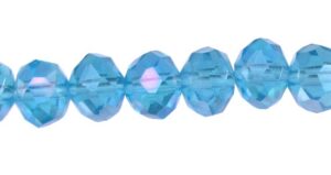 aqua blue ab crystal rondelle beads