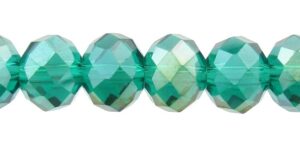 green ab crystal rondelle beads