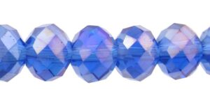 sapphire blue ab rondelle crystals