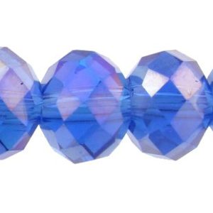 sapphire blue ab rondelle crystals