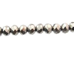 silver crystal rondelle beads