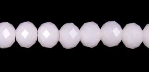 milky white crystal rondelle 6x8mm