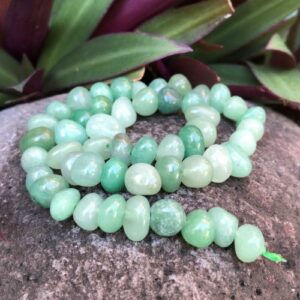 green aventurine mini nugget gemstone beads