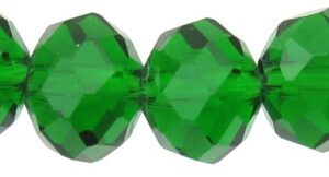 emerald green crystal rondelle beads