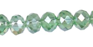 green ab crystal rondelle beads