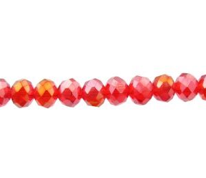 red ab crystal rondelle beads