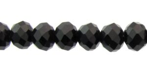 black crystal rondelle beads
