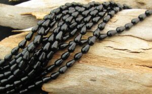 black onyx faceted drop beads