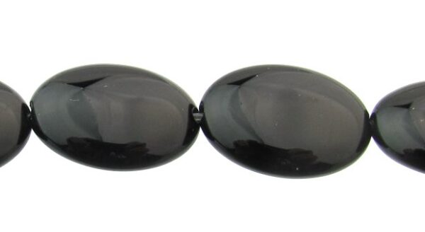 black onyx oval gemstone beads