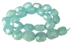 blue sponge quartz faceted nugget beads