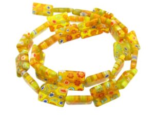 yellow glass rectangle beads
