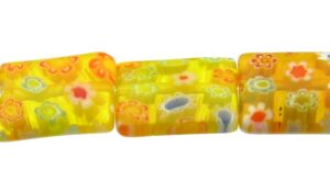 yellow glass rectangle beads