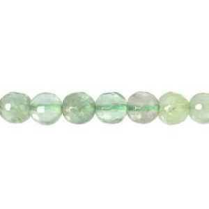 fluorite faceted 6mm round gemstone beads
