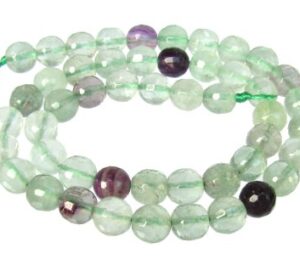 fluorite faceted round gemstone beads