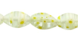 light yellow rice millefiori glass beads