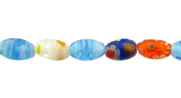 mixed colours rice millefiori glass beads