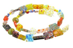 mixed millefiori glass beads