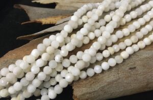 moonstone faceted round gemstone beads 6mm
