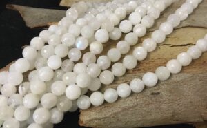 moonstone faceted round beads 8mm