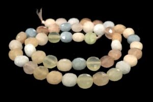 morganite faceted coin beads