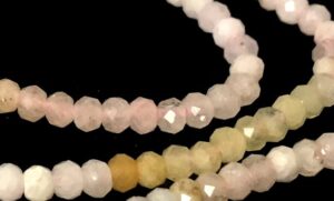 morganite faceted rondelle gemstone beads