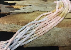 morganite faceted rondelle gemstone beads