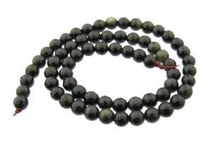 golden obsidian gemstone round beads 6mm
