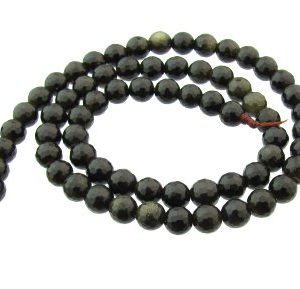 golden obsidian gemstone round beads 6mm
