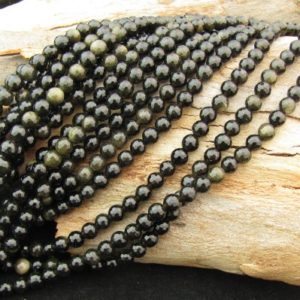golden obsidian gemstone round beads 6mm