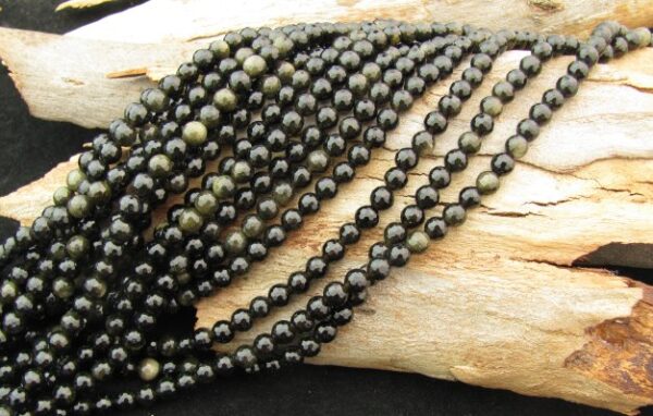 golden obsidian gemstone round beads 6mm