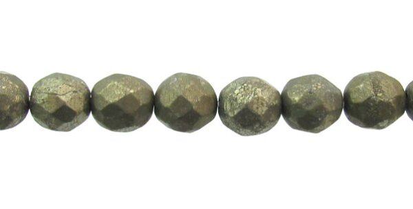 pyrite faceted round gemstone beads 6mm