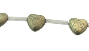 pyrite heart gemstone beads