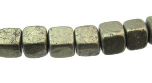 pyrite rounded cube gemstone beads