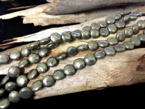 pyrite small disc gemstone beads
