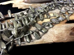 pyrite top drilled nugget beads