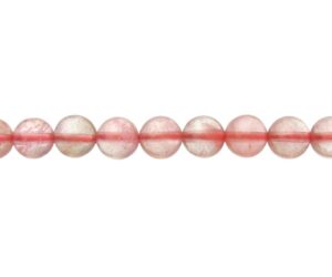 cherry quartz 8mm round gemstone beads