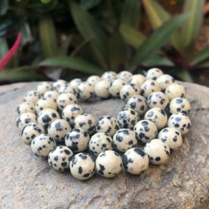 dalmatian jasper 8mm round gemstone beads
