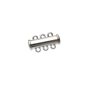 silver three strand magnetic bar clasp