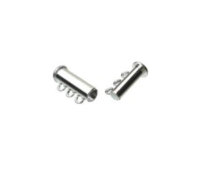 silver three strand magnetic bar clasp