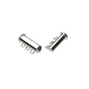 silver three strand magnetic bar clasp