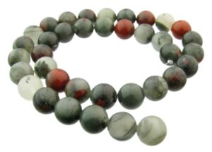10mm round bloodstone beads