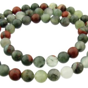 bloodstone 6mm round gemstone beads