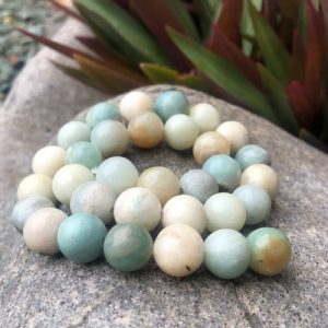 12mm round amazonite gemstone beads natural crystals