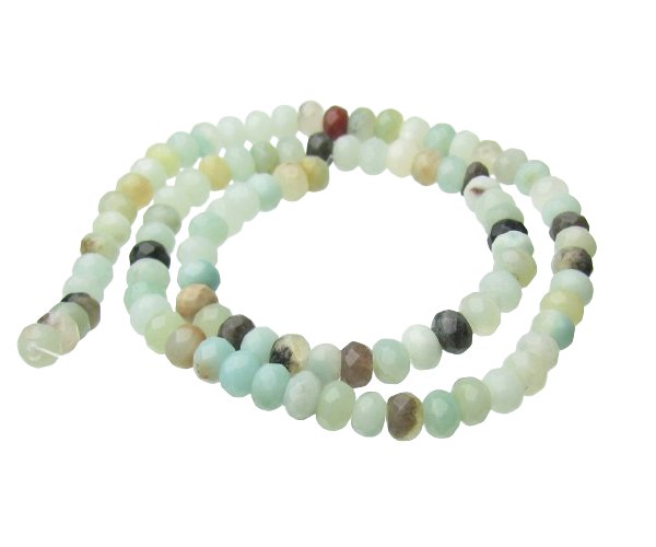 amazonite faceted rondelle gemstone beads