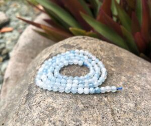 aquamarine faceted 4mm round gemstone beads