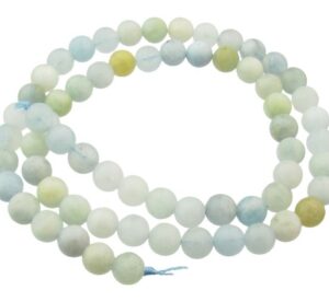 aquamarine 6mm round beads