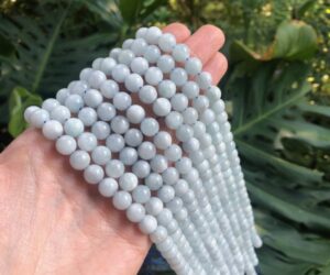 aquamarine 8mm round gemstone beads australia